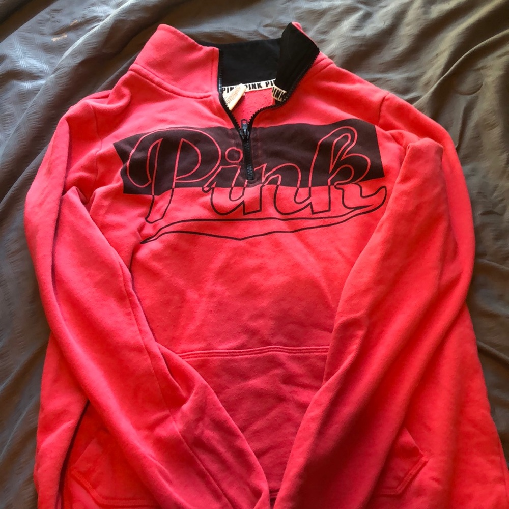 PINK. Pink half zip up. Size xs.